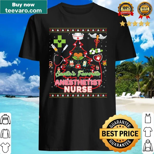 Nurse Christmas tree shirt with anesthetist theme