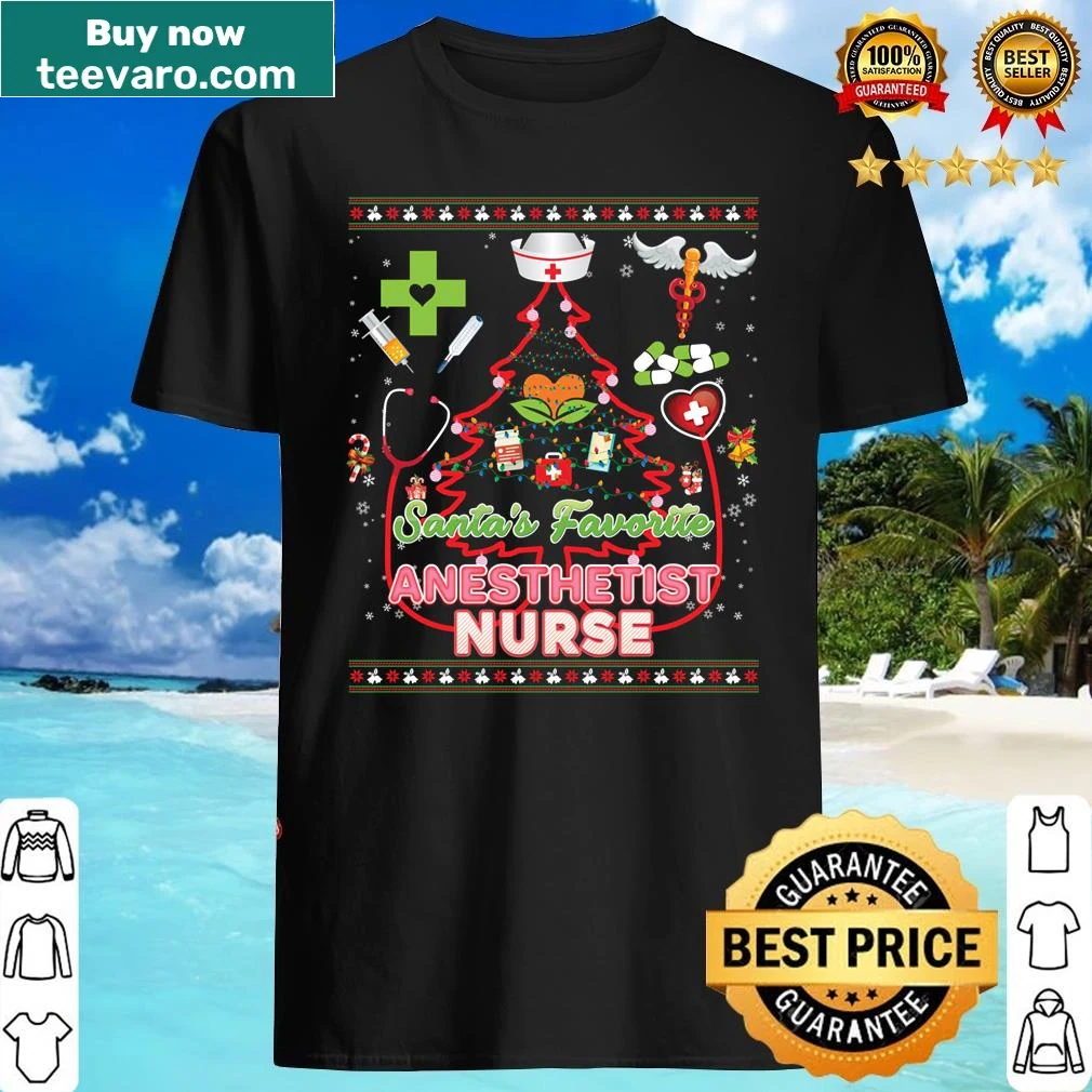 Nurse Christmas tree shirt with anesthetist theme
