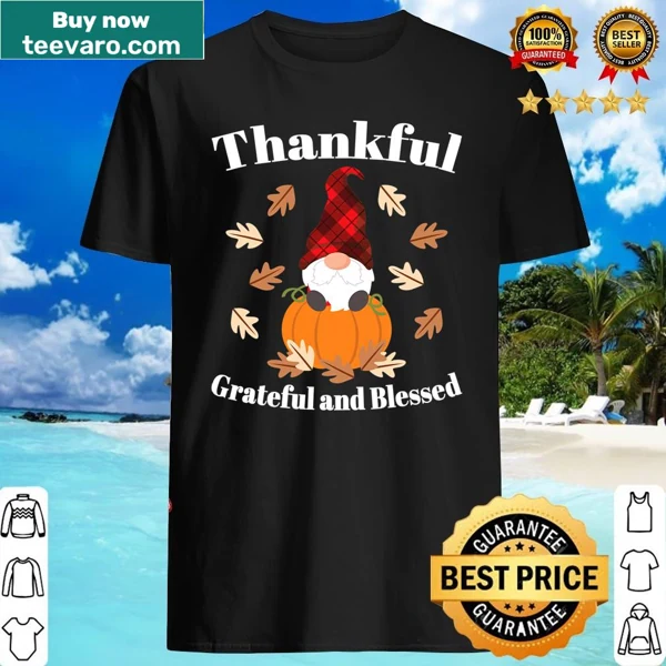 Thanksgiving gnome with pumpkins and autumn leaves graphic