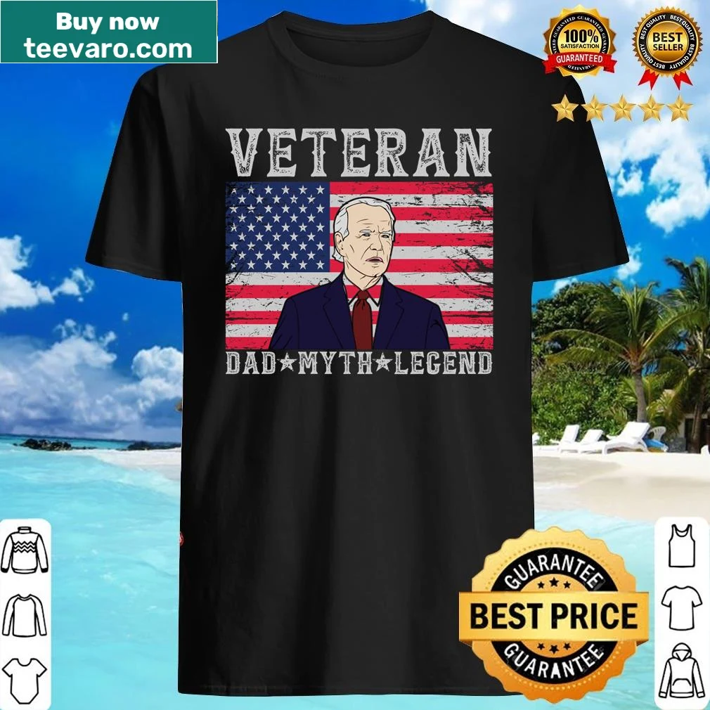 Vintage-style long sleeve shirt with 'Veteran Dad' text and U.S. flag graphics