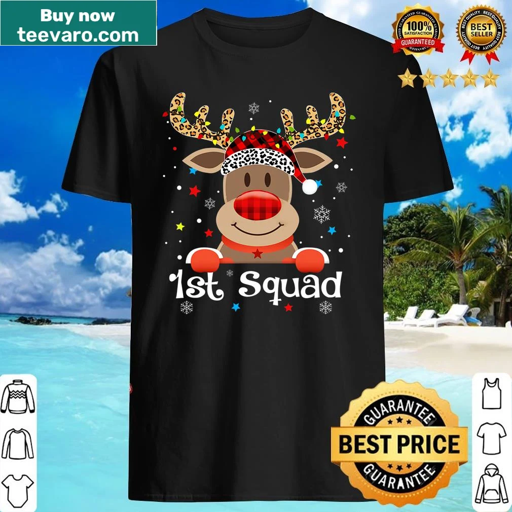 Christmas shirt with reindeer and Santa hat for teachers