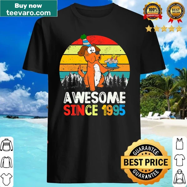 Vintage-style birthday t-shirt saying 'Awesome Since 1995'