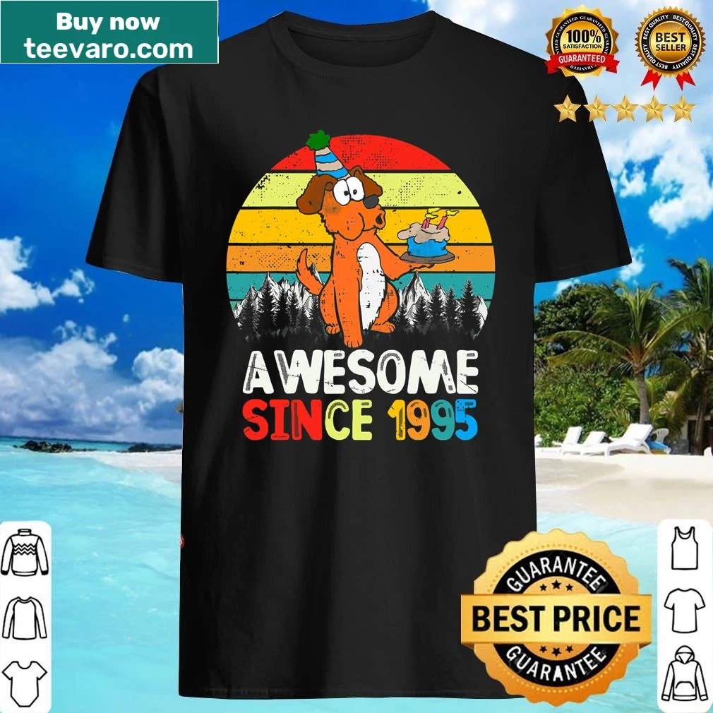 Vintage-style birthday t-shirt saying 'Awesome Since 1995'