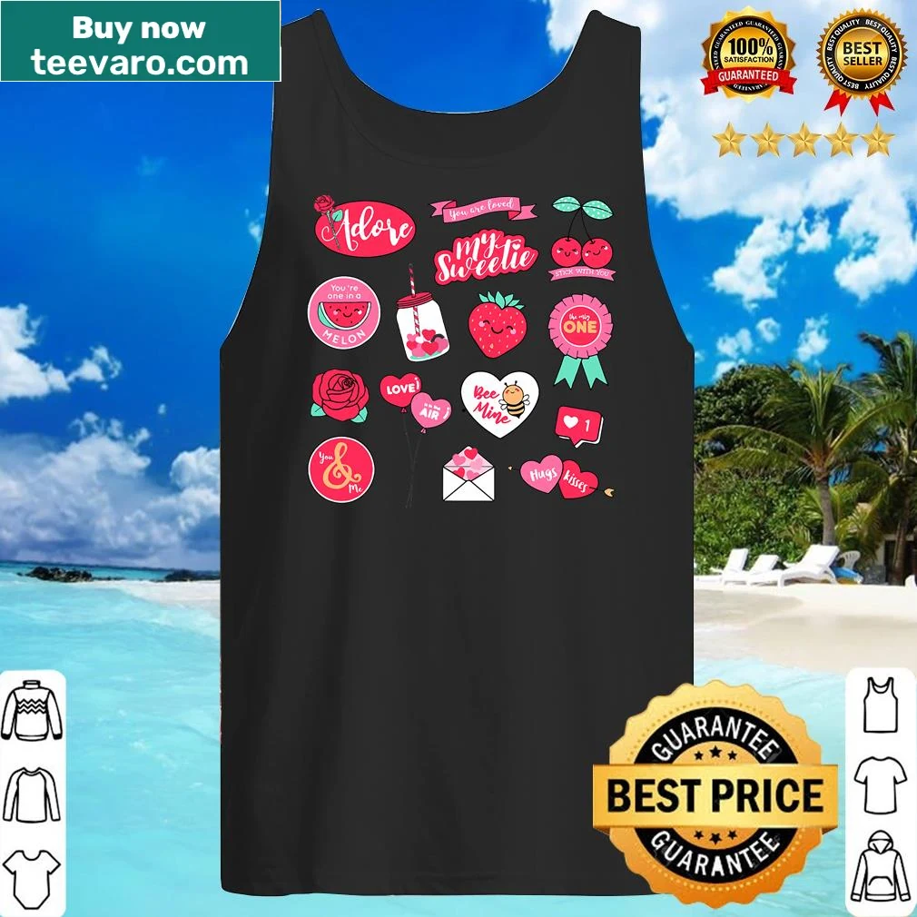 Cute Valentine's Day shirt with the phrase 'Adore My Sweetie' — on a tank top