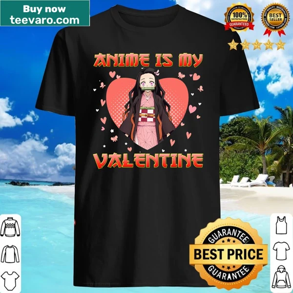 Vintage anime-themed t-shirt with cute girls and hearts graphic