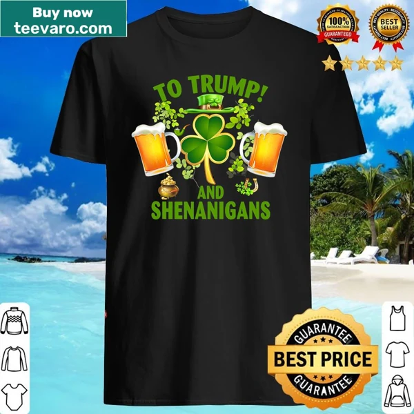 St. Patrick's Day t-shirt with fun beer and shenanigans graphic