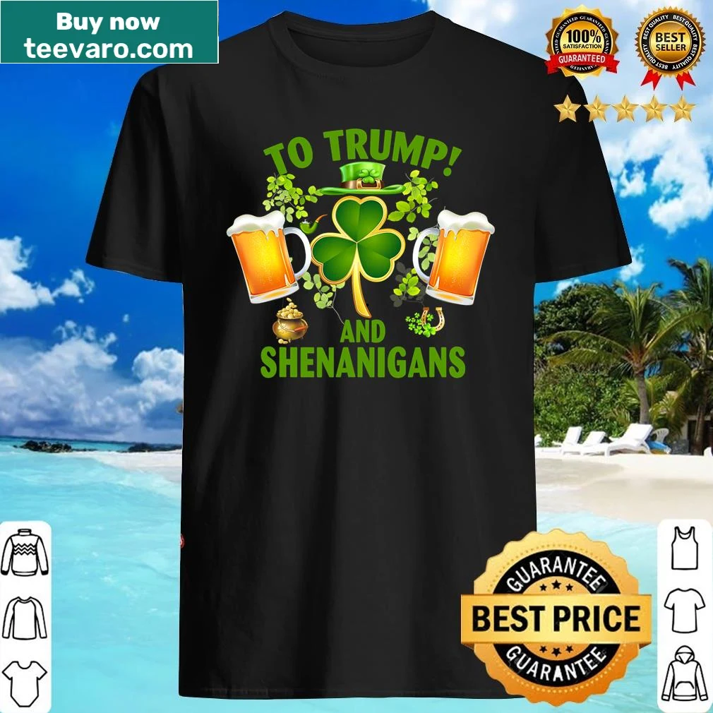 St. Patrick's Day t-shirt with fun beer and shenanigans graphic