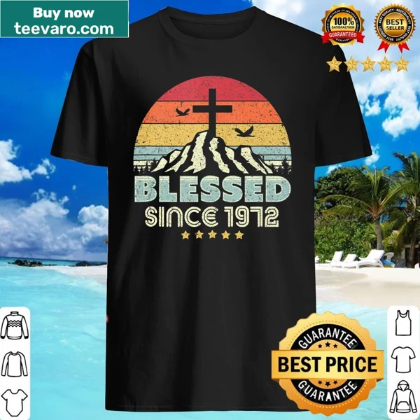 Vintage tank top with 'Blessed Since 1972' text
