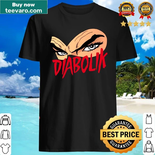 Diabolik logo graphic shirt for comic fans.
