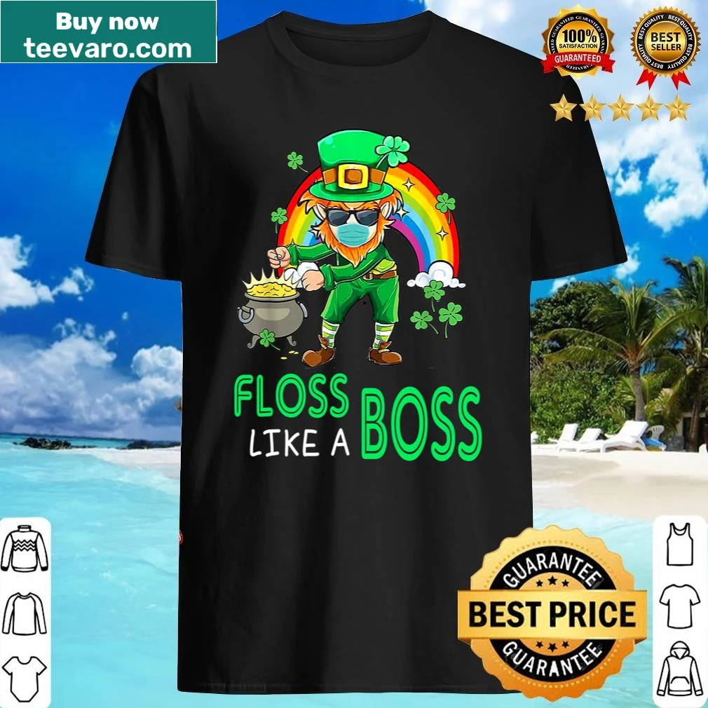 St. Patrick's Day shirt with playful 'Floss Like A Boss' text