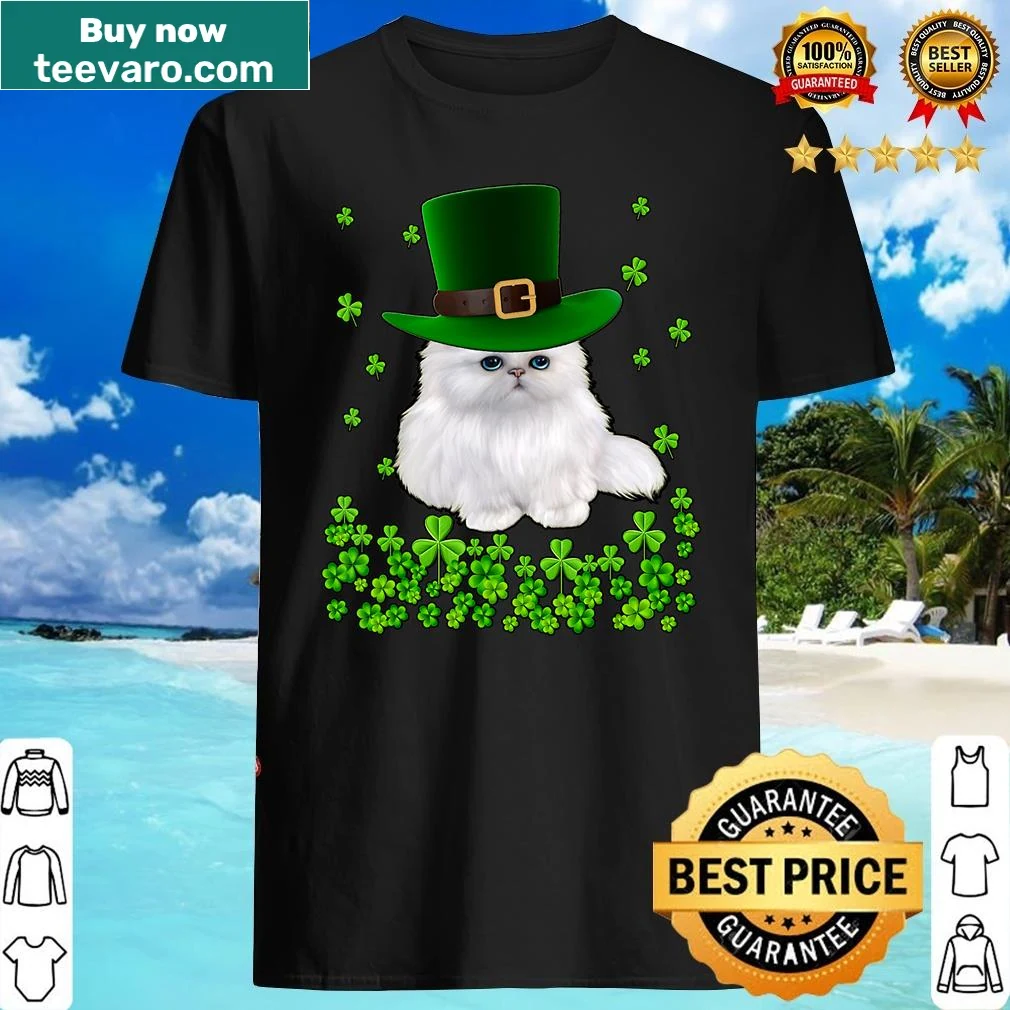St. Patrick's Day t-shirt with a cat in a leprechaun hat