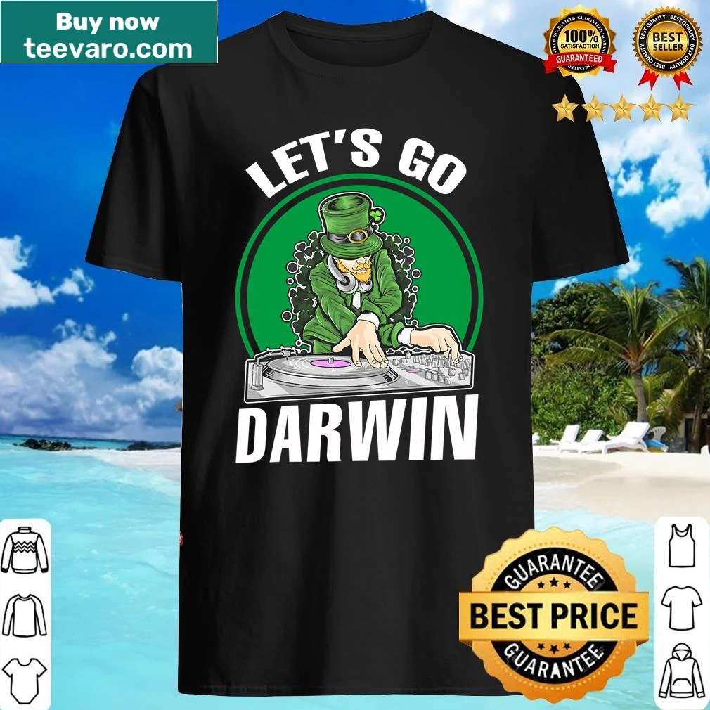 St. Patrick's Day shirt with funny 'Let's Go Darwin' text design
