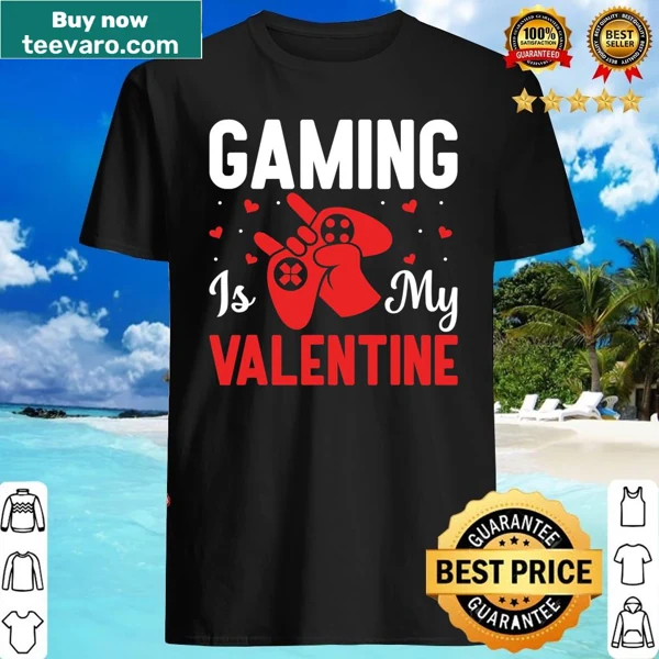 Funny gaming-themed Valentine's Day t-shirt.