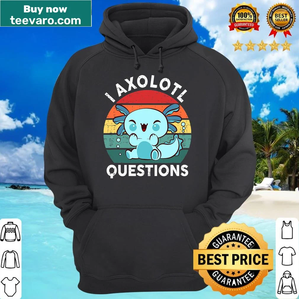 Cute axolotl illustration with text on a kids' shirt — on a hoodie