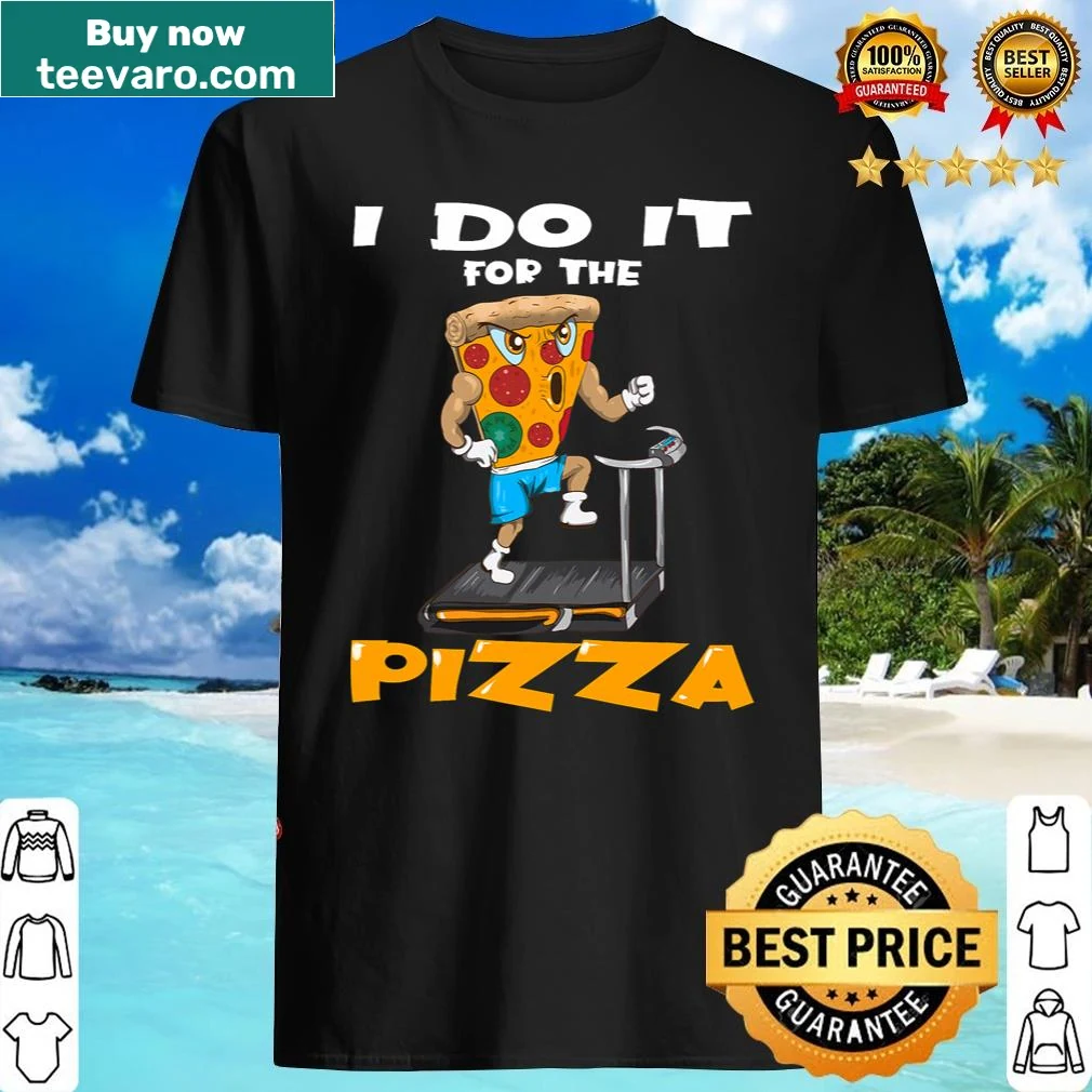 Playful pizza slice fitness workout shirt