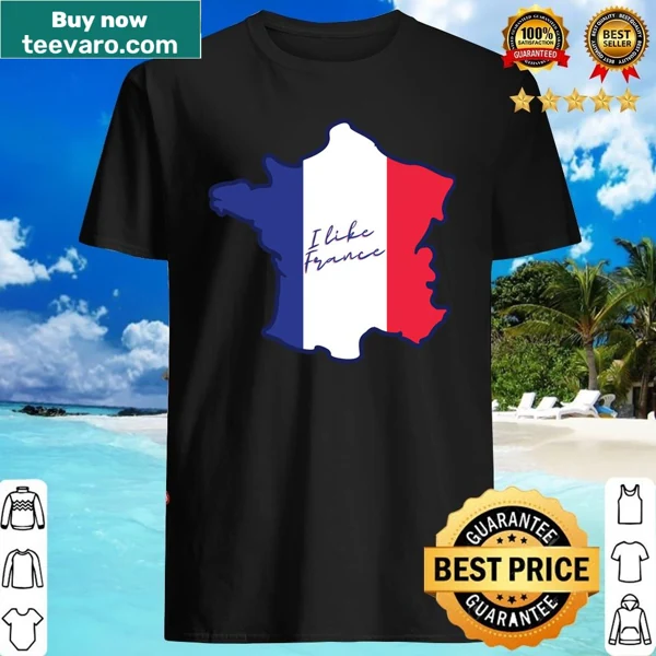 Classic t-shirt featuring the phrase 'I Like France' in stylish text