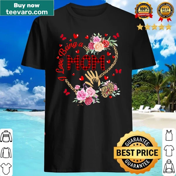 Vintage-style floral and plaid graphic t-shirt celebrating motherhood