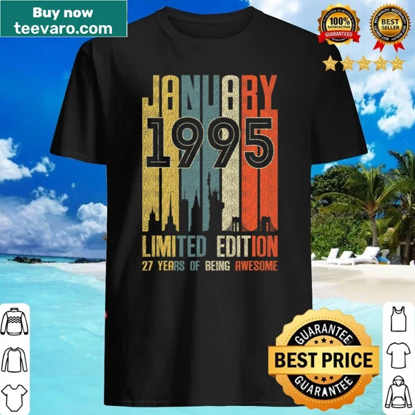 Birthday shirt for January 1995, celebrating 27 years