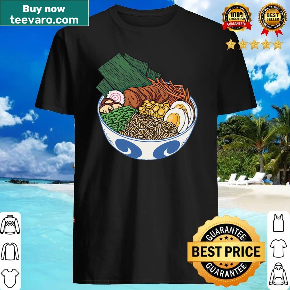 Classic shirt featuring a fun ramen noodles bowl sticker design
