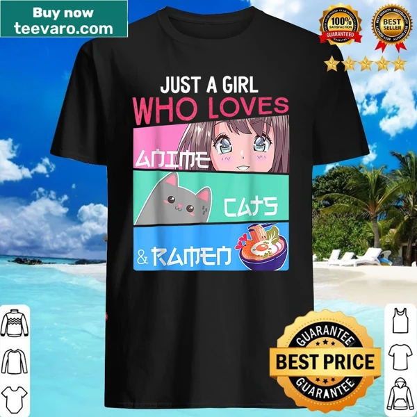 Kawaii otaku shirt with a cat and ramen graphic for anime lovers