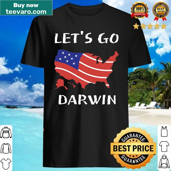 Humorous T-shirt with 'Let's Go Darwin' slogan