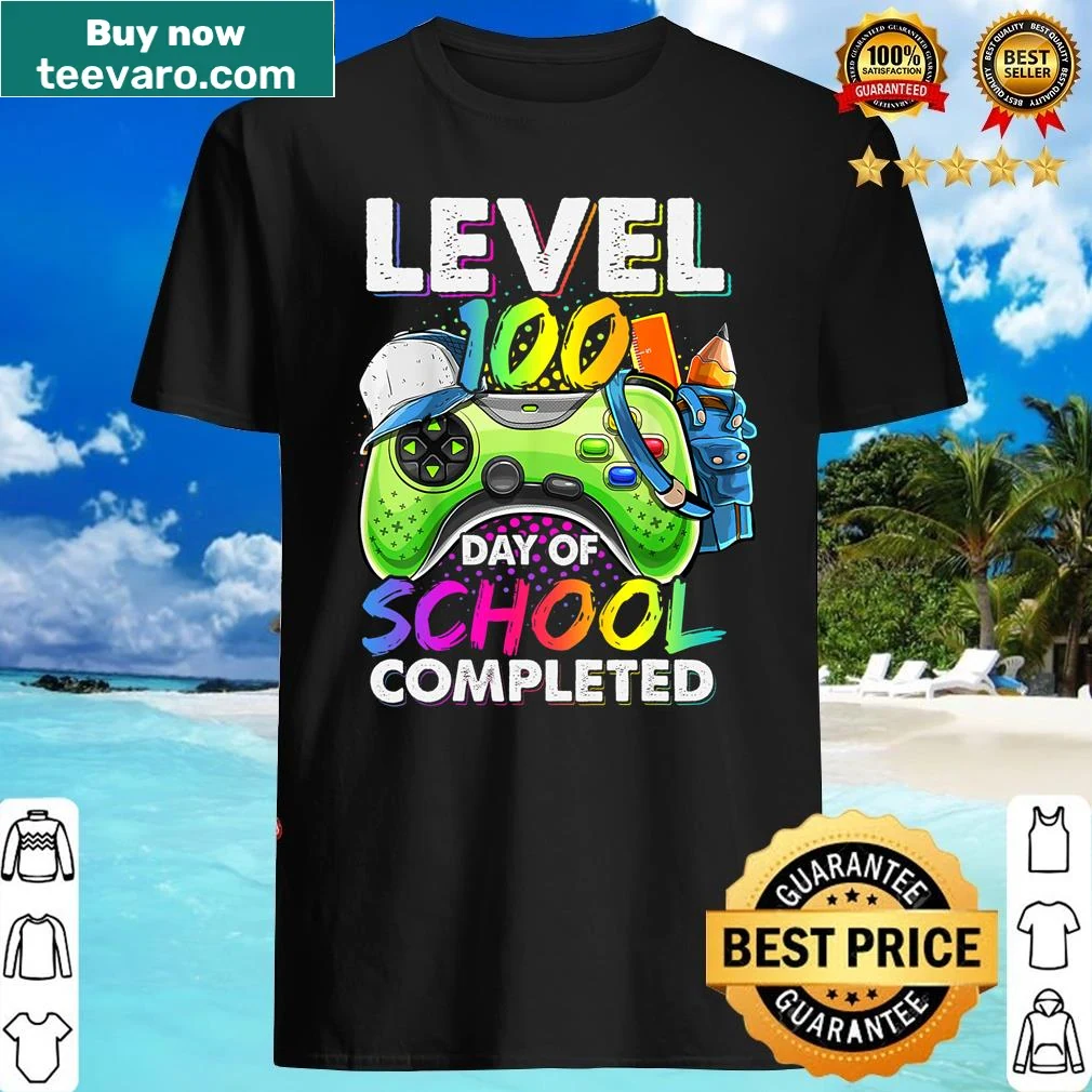 Cartoon-style shirt celebrating 100 days of school for kids