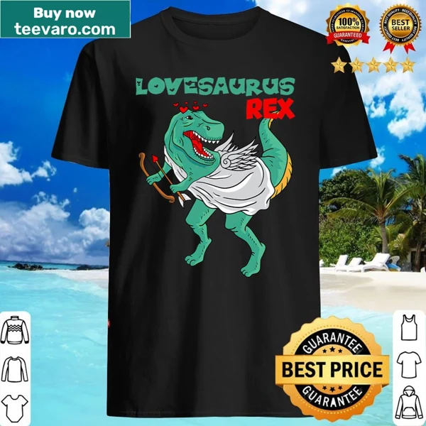 T-Rex surrounded by hearts for Valentine's Day graphic t-shirt