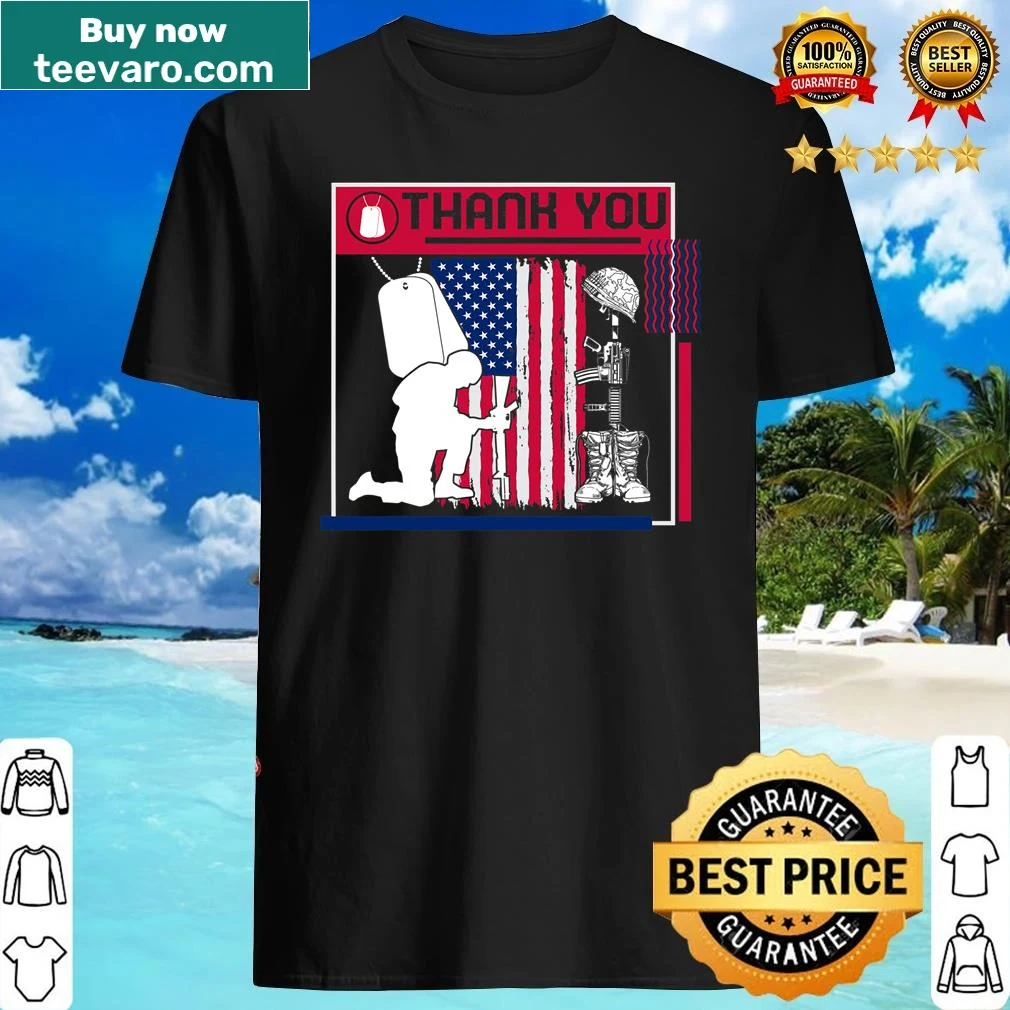 Memorial Day shirt with dog tag, military boots, and American flag graphic
