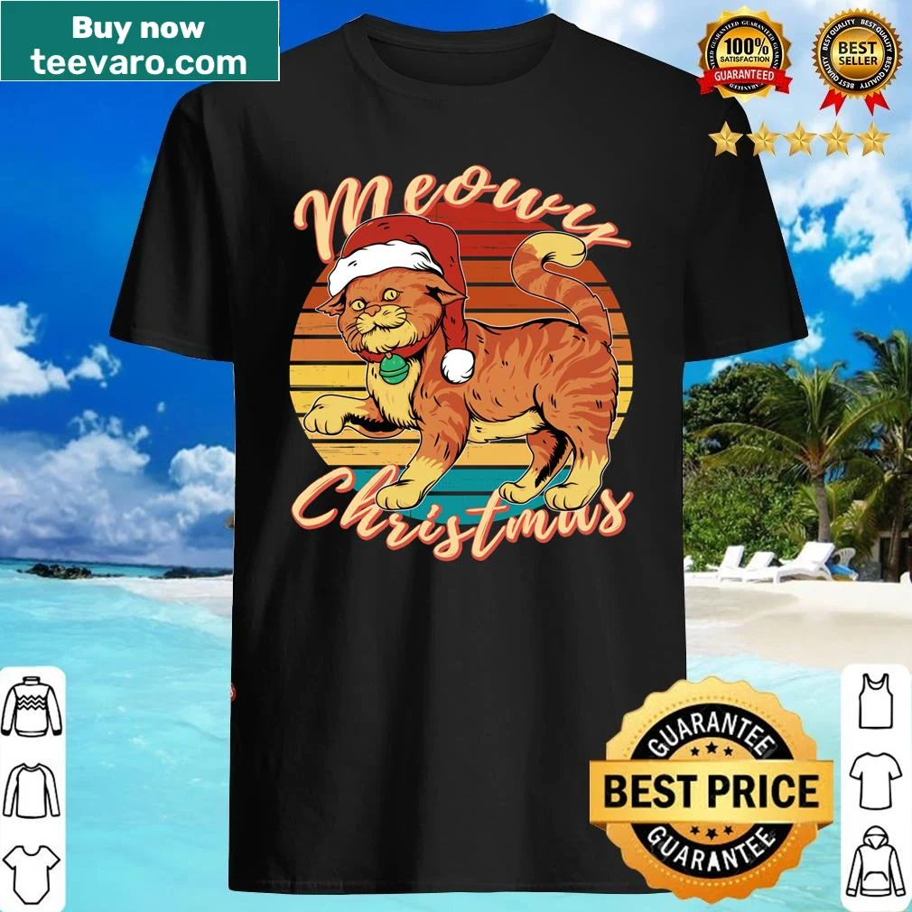 Cute cat graphic for Christmas on an essential shirt