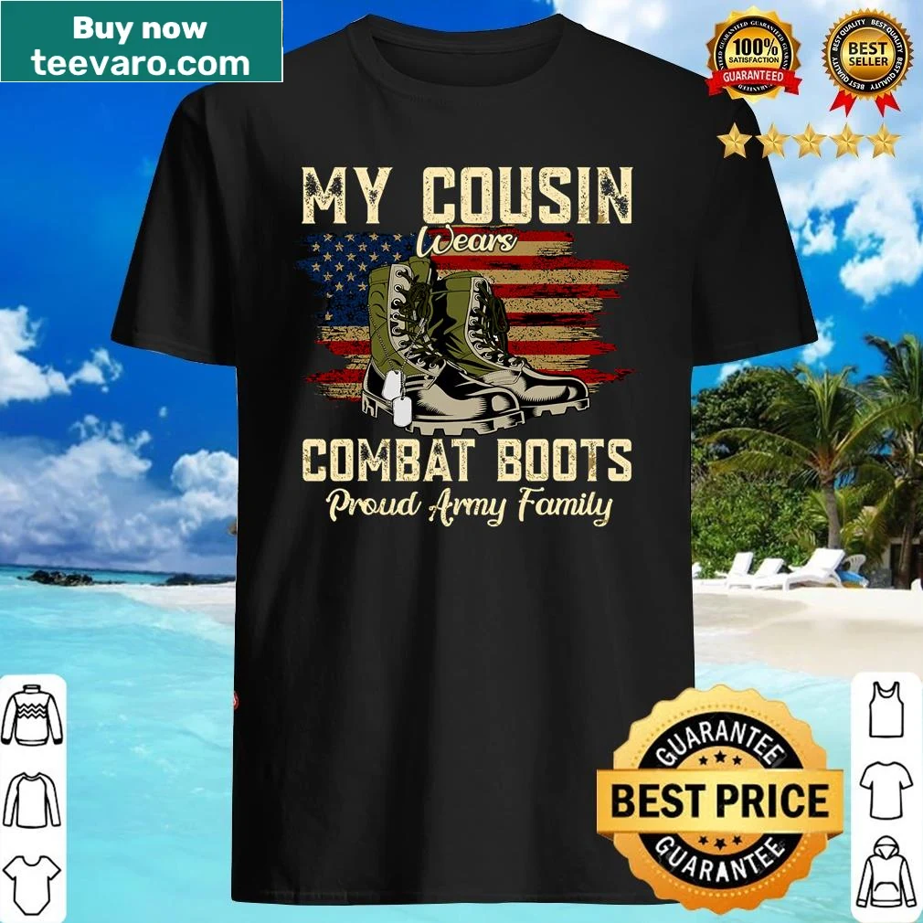 Shirt with combat boots graphic, celebrating proud military families
