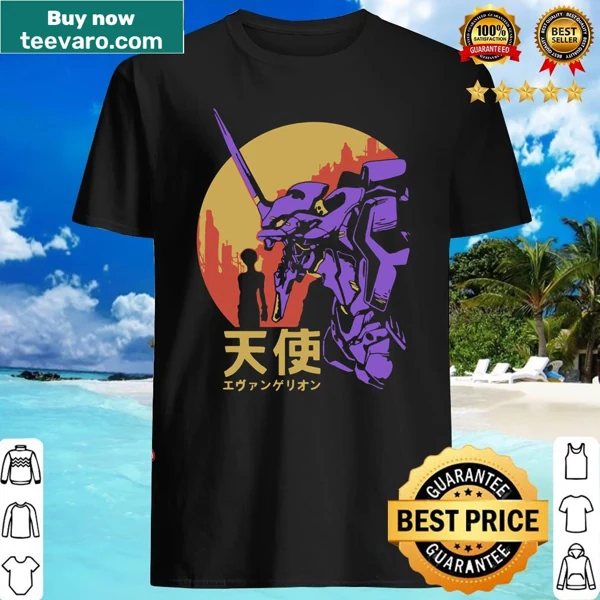 Retro shirt featuring Neon Genesis Evangelion graphic for fans
