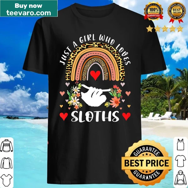 Cute tank top with sloth illustrations and the phrase 'Just A Girl Who Loves Sloths'