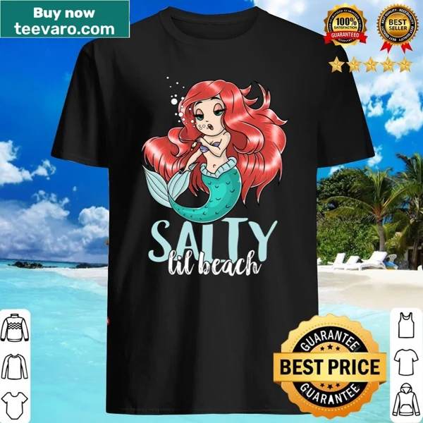 Playful shirt with 'Salty Lil Beach' text for mermaid enthusiasts