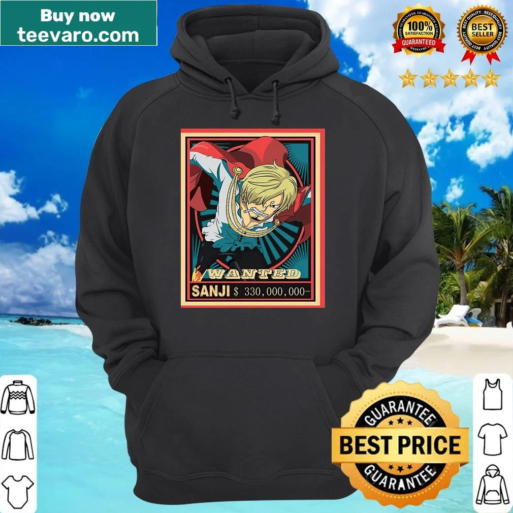 Anime cartoon shirt featuring Sanji design for kids — on a hoodie