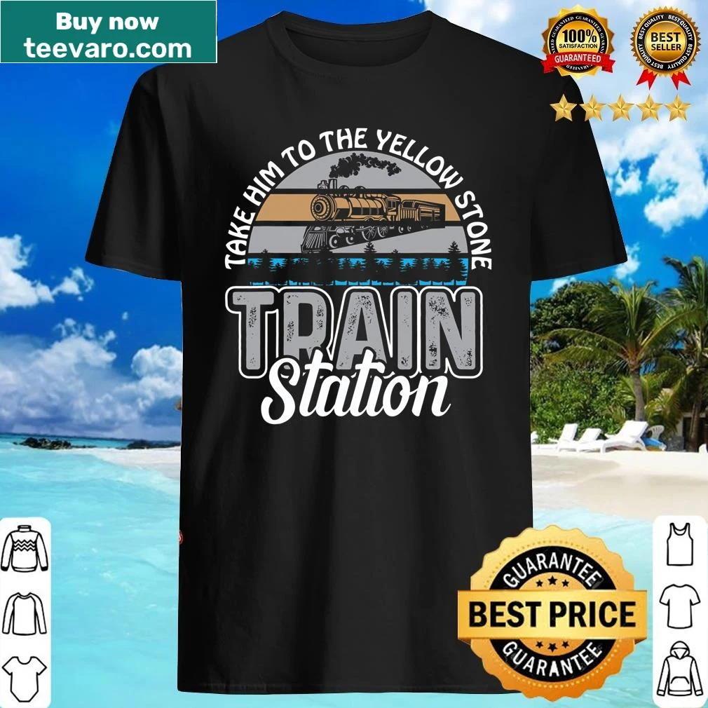 Shirt celebrating Yellowstone with a train design