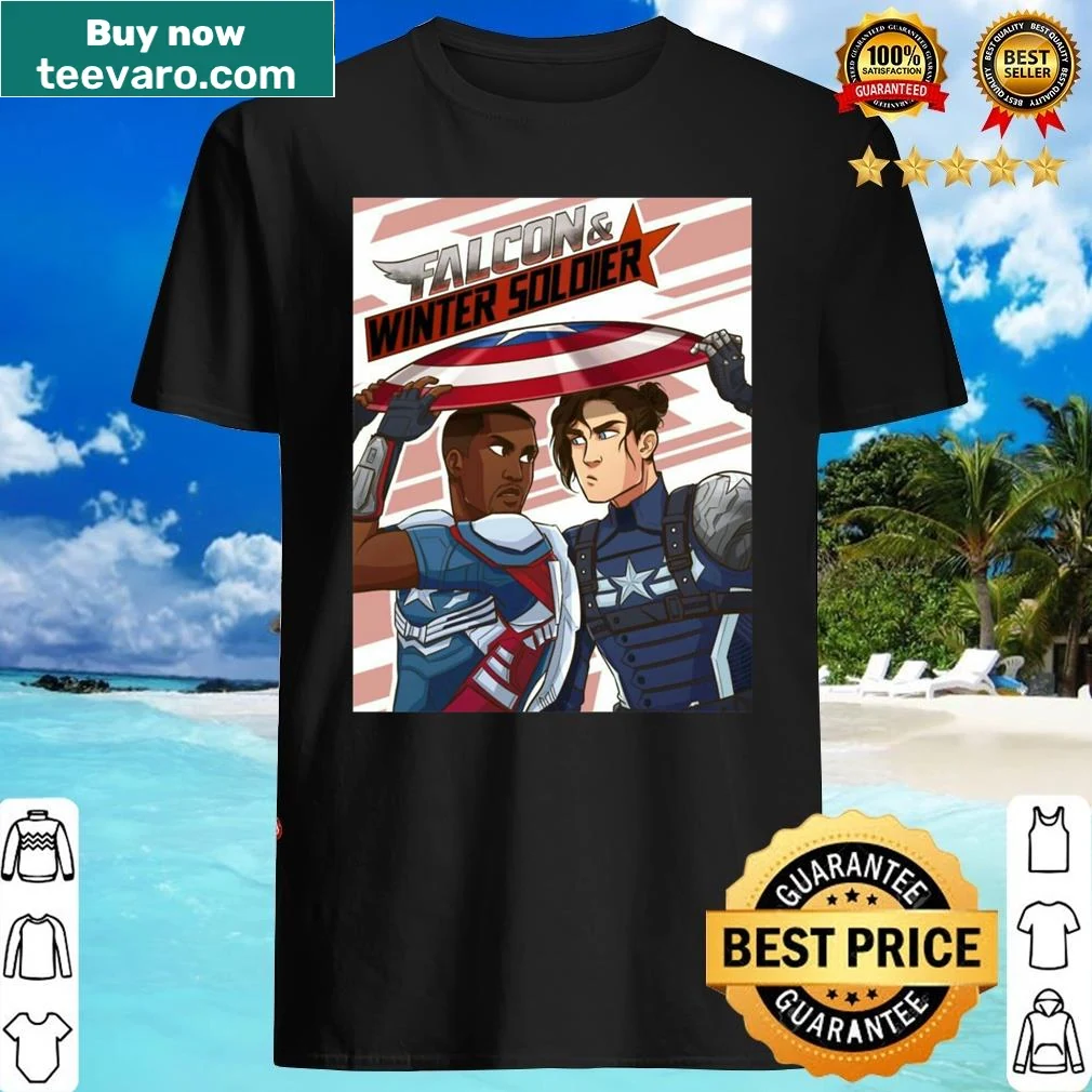 Illustrated shirt featuring The Falcon and The Winter Soldier