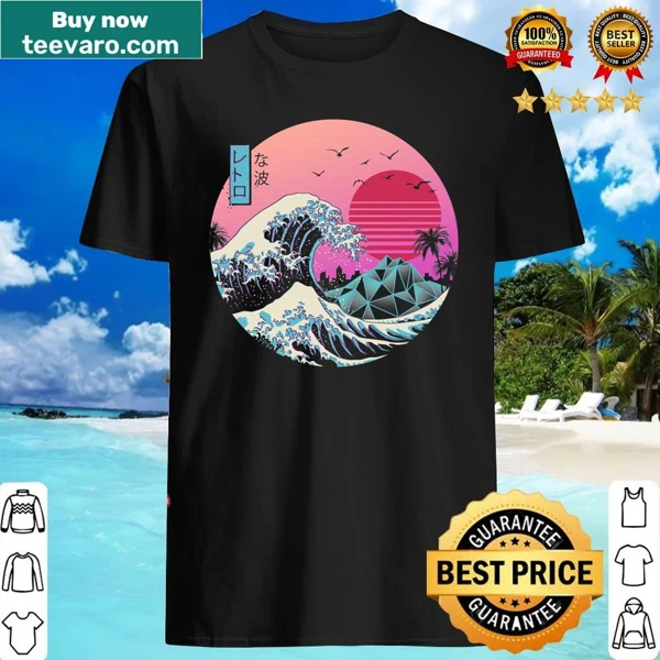 Retro wave shirt featuring abstract typography in a nostalgic design.