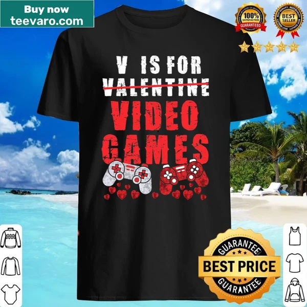 Valentine's Day shirt with a funny video game theme for gamers