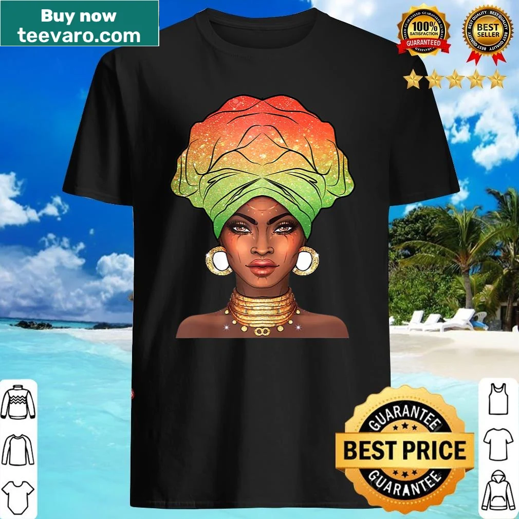 Ankara-inspired African Queen graphic T-shirt for women