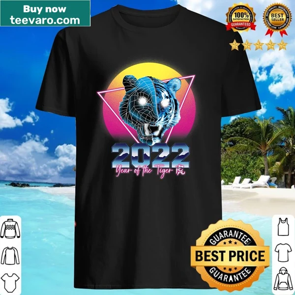 Funny New Year's Eve T-shirt with a tiger and the phrase 'Please Be Good'