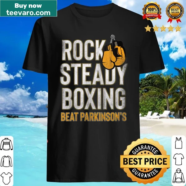 Vintage V-neck shirt with boxing gloves graphic for Parkinson's awareness