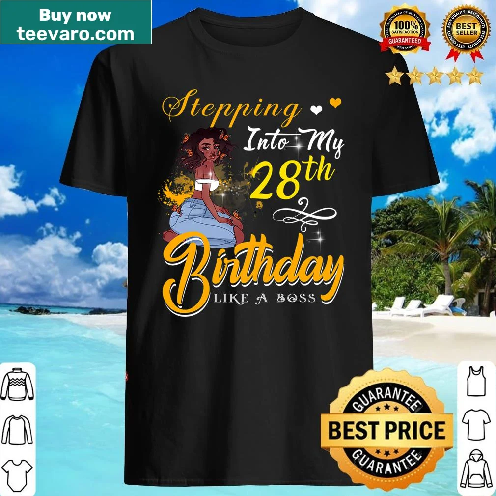 Funny birthday shirt proclaiming 28 with bold typography