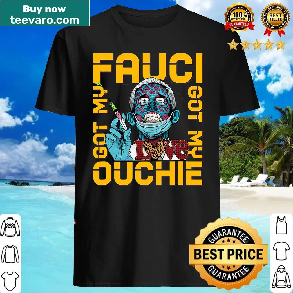 T-shirt with 'Zombie Fauci Ouchie' humorous Valentine design