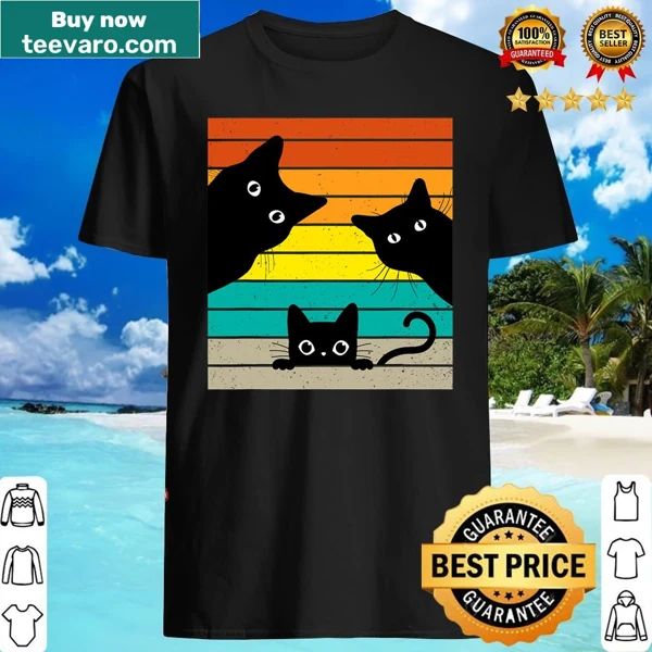 Retro style shirt featuring a black cat and funny text for couples