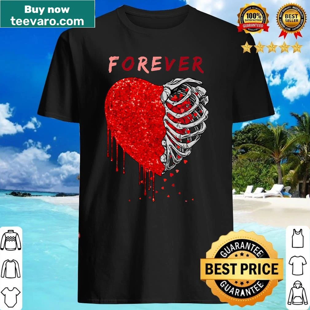 Distressed skeleton design with broken heart for Valentine's Day