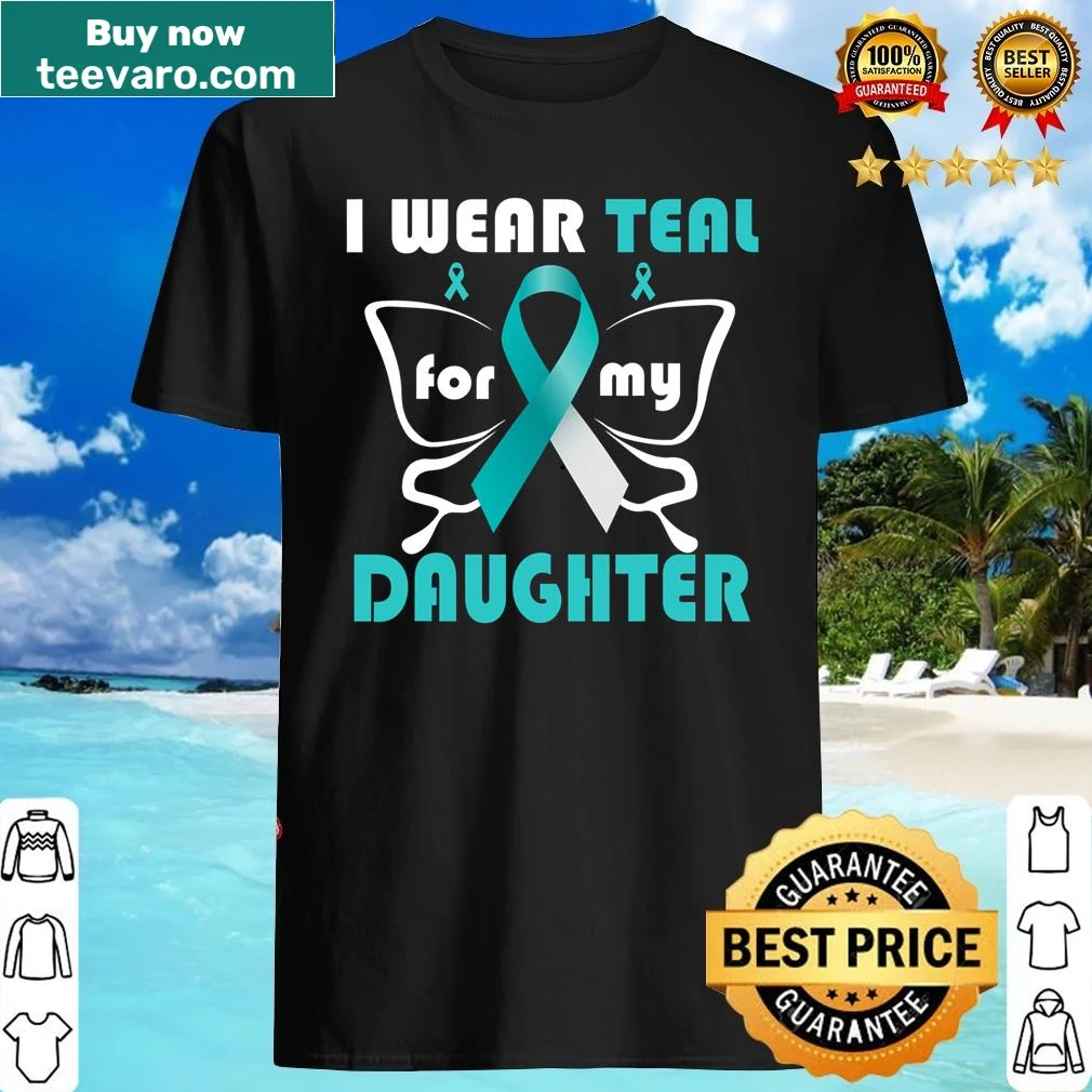 Teal ribbon design for cervical cancer awareness
