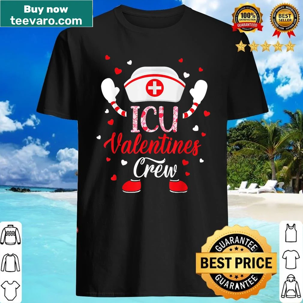 Illustrated ICU nurse shirt for Valentine's Day