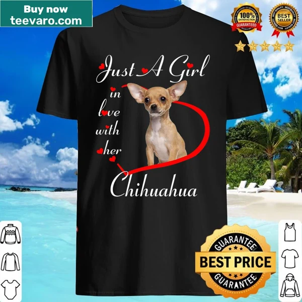 Valentine's Day shirt featuring a girl and her Chihuahua