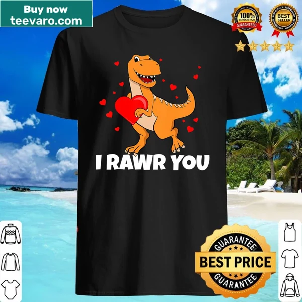Toddler shirt with dinosaur and I Rawr You text for Valentine's Day