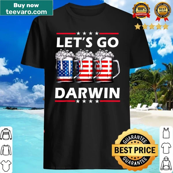 Funny sarcastic shirt with American flag and text about Darwin